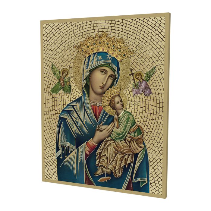 Gold Foil Mosaic Plaque of Our Lady of Perpetual Help