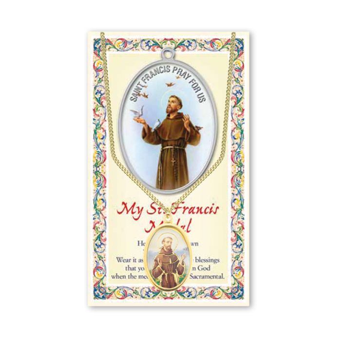 Epoxied Medal on Chain with Prayer