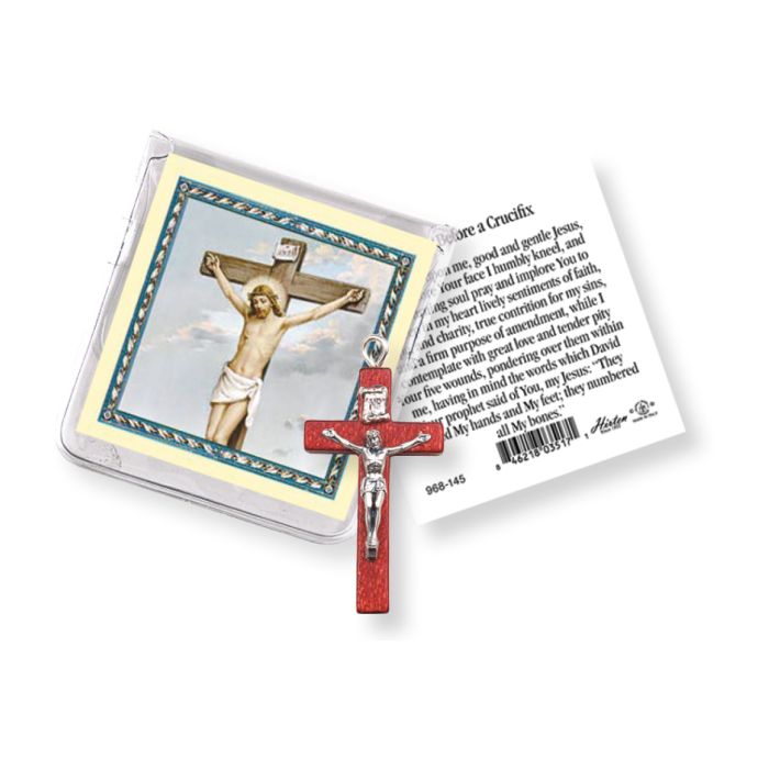 Crucifixion Pocket Piece with a Holy Card