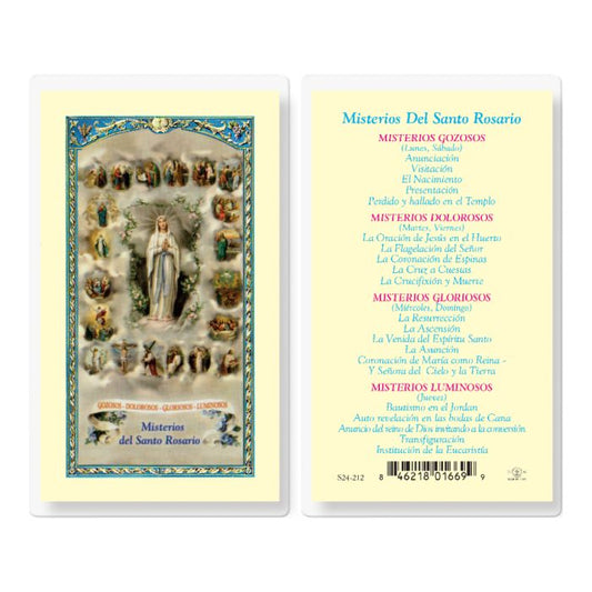 Mysteries of the Rosary Holy Card
