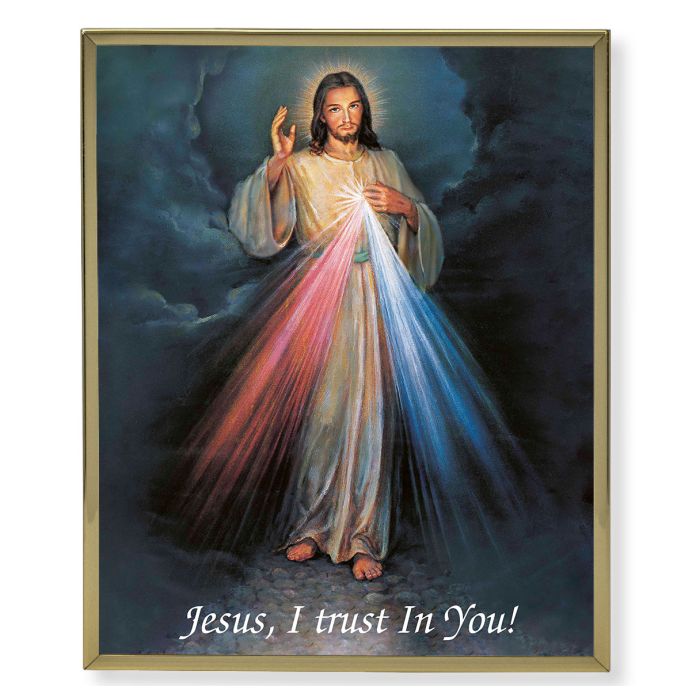 Gold Plaque Frame with a Divine Mercy Print