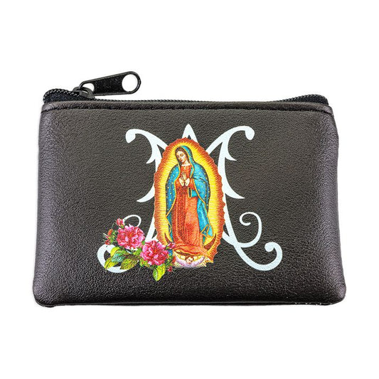 Our Lady of Guadalupe Leatherette Rosary Pouch