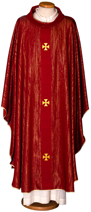 Lightweight Gold-Thread Chasuble | Roll Collar | Poly/Viscose | All Colors
