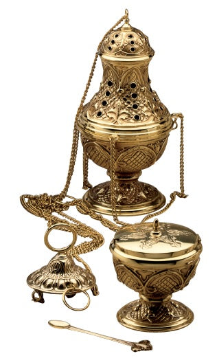 #686 Classic Style Censer, Boat & Spoon | Multiple Finishes Available