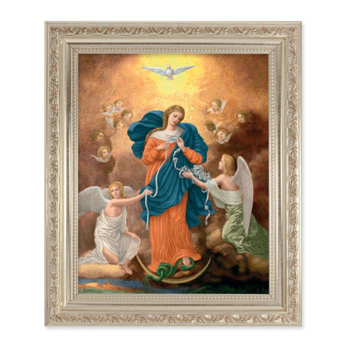 Ornate Silver Frame with Our Lady Untier of Knots Print
