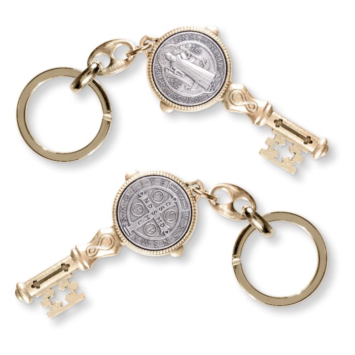 Saint Benedict Medal Two-tone Key, Keychain