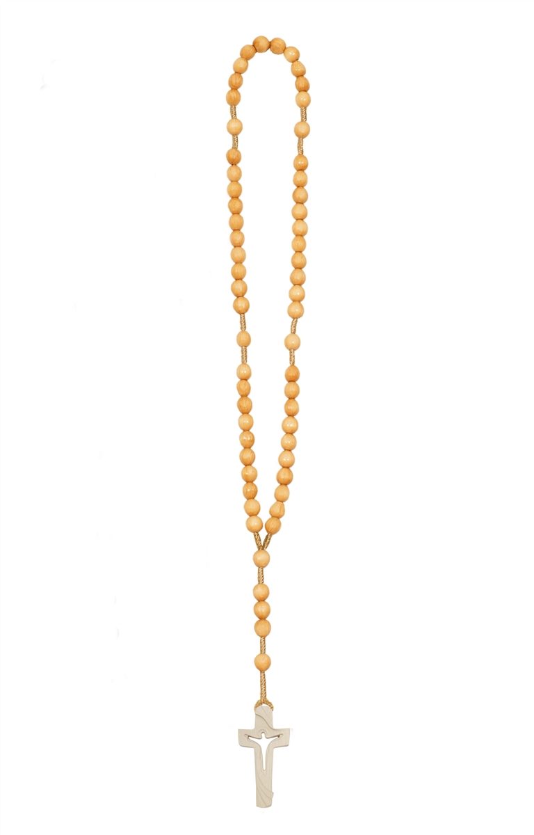 Hand Carved Lindenwood Rosary with Monotone Cross