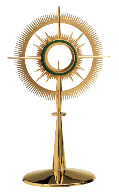 #7252 Modern Enameled Monstrance | 18"H | 24K Gold Or Silver-Plated | Handmade In Spain