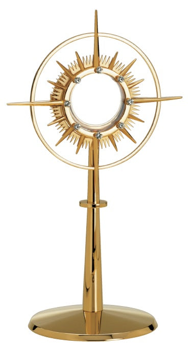 #7284 Ornamented Stone Monstrance | 24K Gold Or Silver-Plated | Handmade In Spain