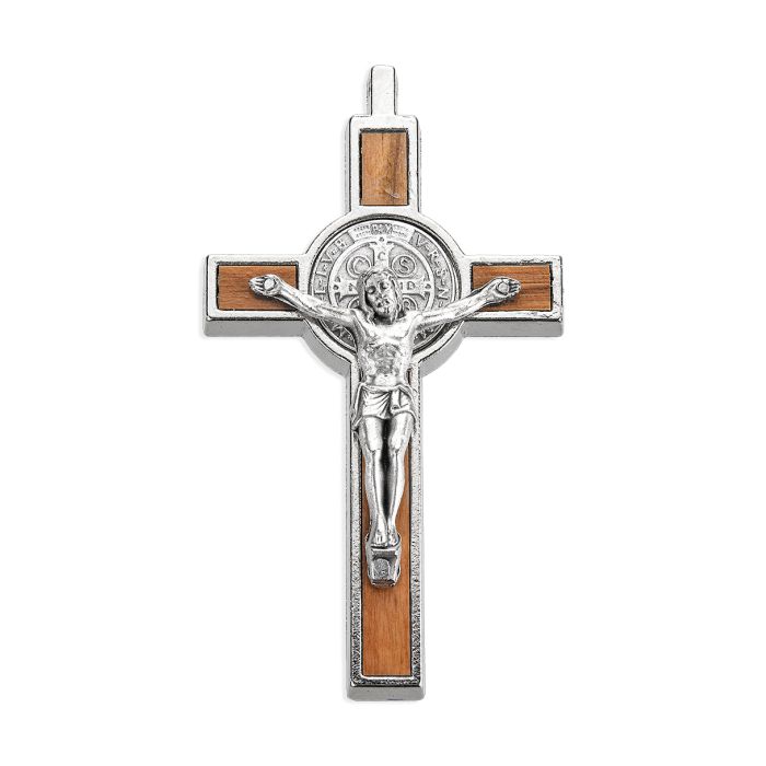 St Benedict Crucifix with Wood Laminate Inlay