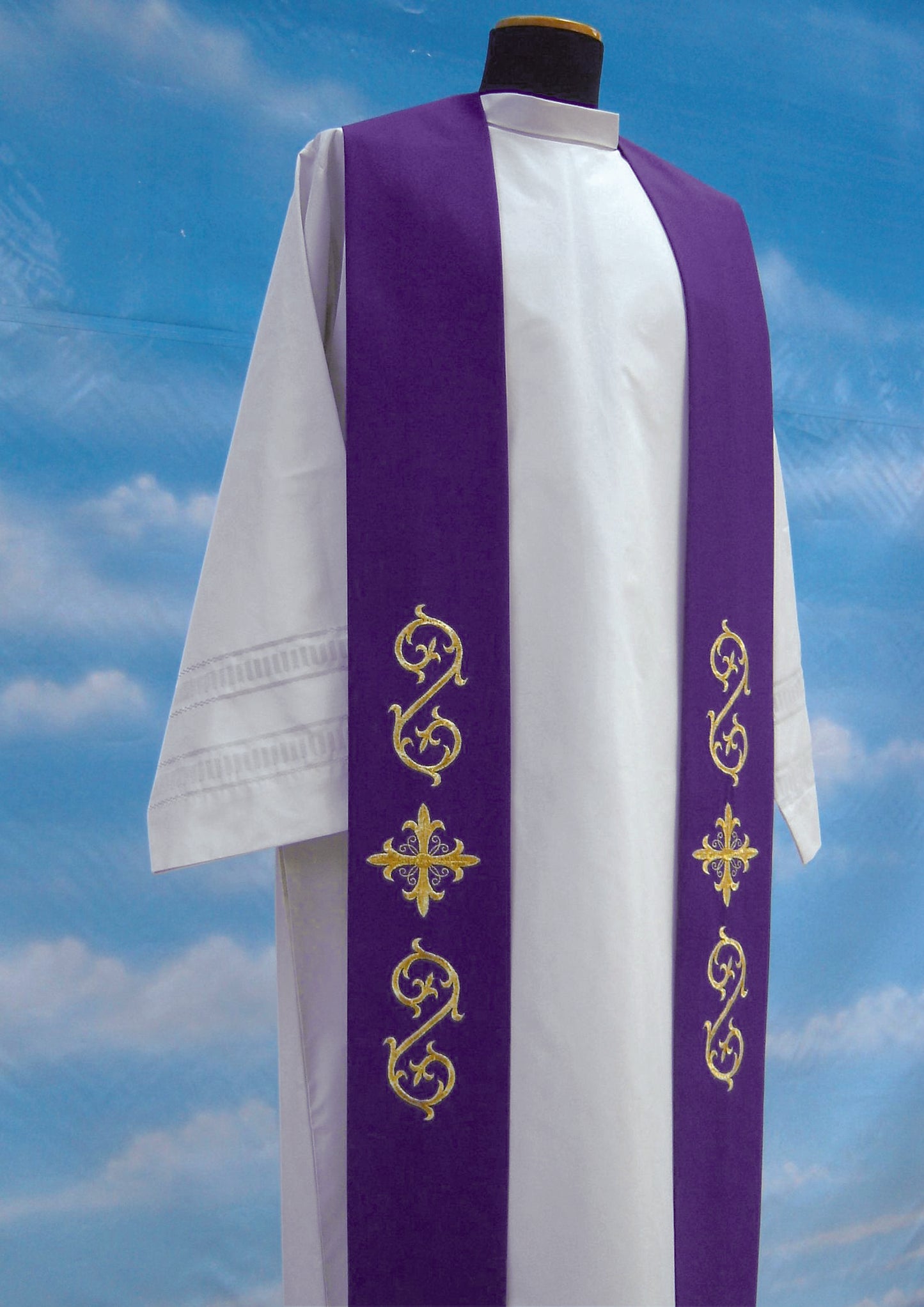 640 Embroidered Overlay Stole - All Colors Available