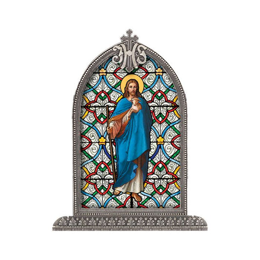 Silver Framed Liturgical Glass Art