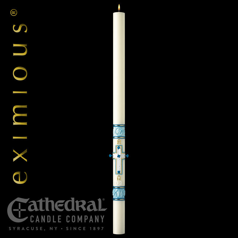 Most Holy Rosary™ eximious® Paschal Candle | 51% Beeswax | All Sizes