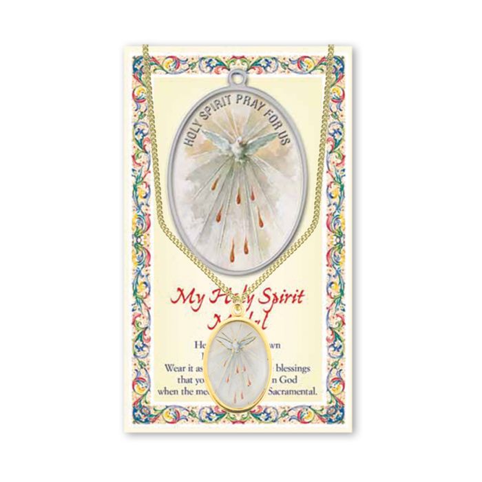 Epoxied Medal on Chain with Prayer
