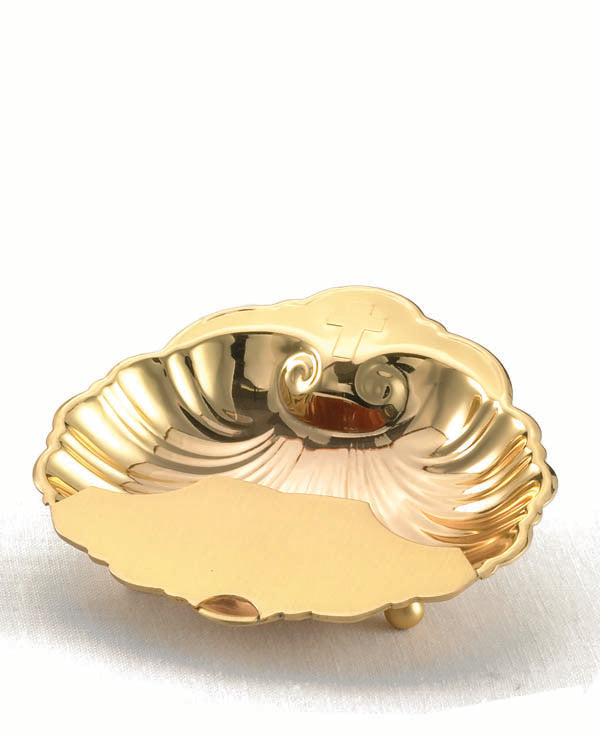 5" Baptismal Shell | Goldplate/Lacquer with Finger Ring