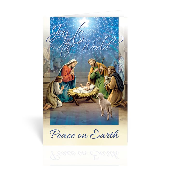 Nativity with a Drummer Boy and Shepherd Christmas Greeting Cards