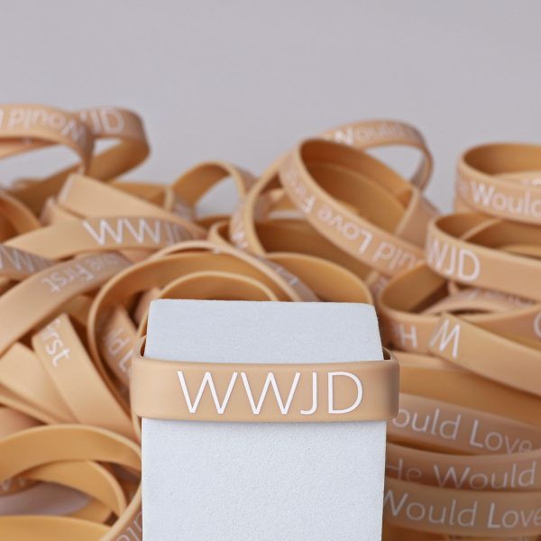 WWJD Silicone Bracelet | Peach