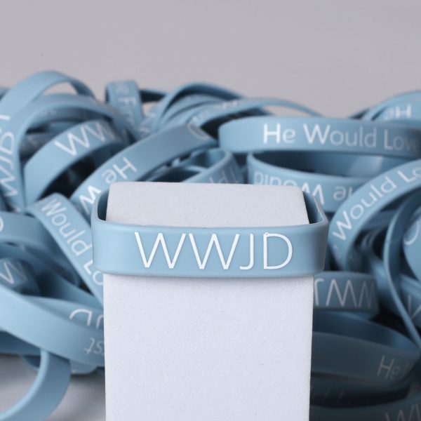 WWJD Silicone Bracelet | Light Blue