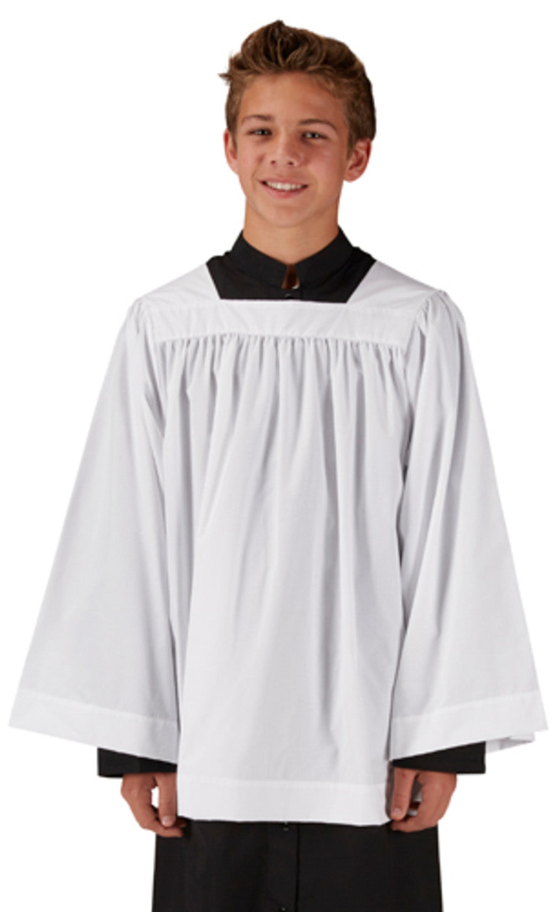 #880WHT - Long Sleeve Square Neck Surplice