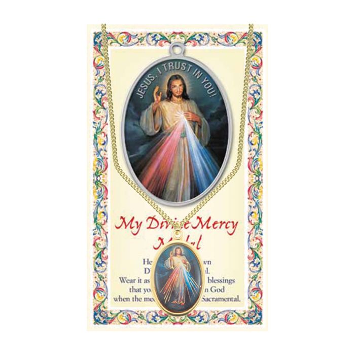 Epoxied Medal on Chain with Prayer