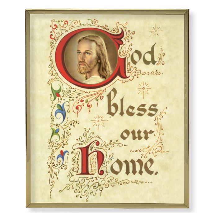 Gold Plaque Frame with a House Blessing Print