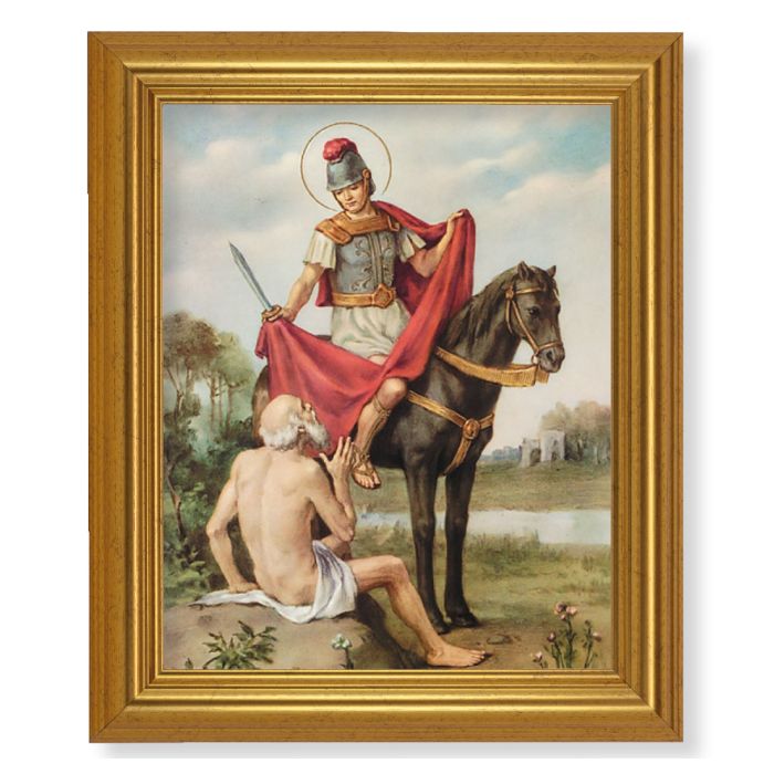 Gold Leaf Finish Beveled Frame with St. Martin of Tours