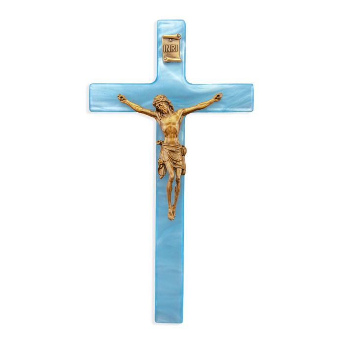 Pearlized Blue Cross with Museum Gold Finish Corpus