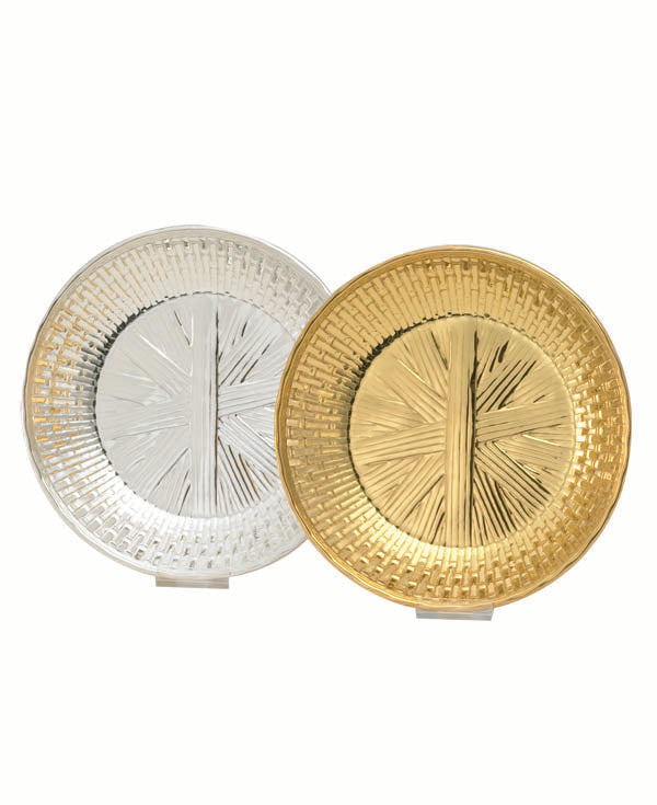 Basketweave Host Tray/Bowl | 24K Gold Plated