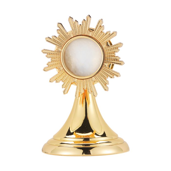Gold Plated Reliquary with Sun Burst Border