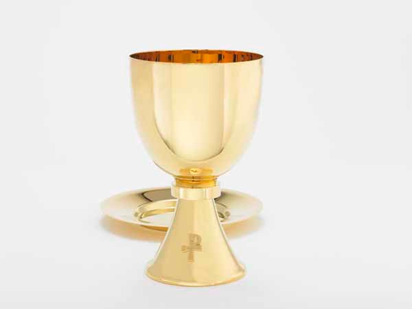Chalice & Paten | 7-5/8", 21oz. | 24K Gold Plated