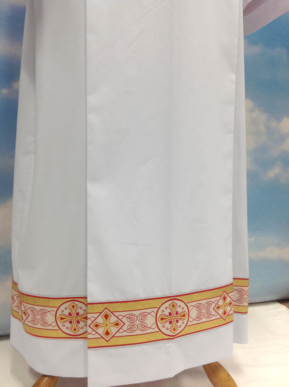 Lightweight Banded Alb | Shoulder Zipper | Poly/Cotton