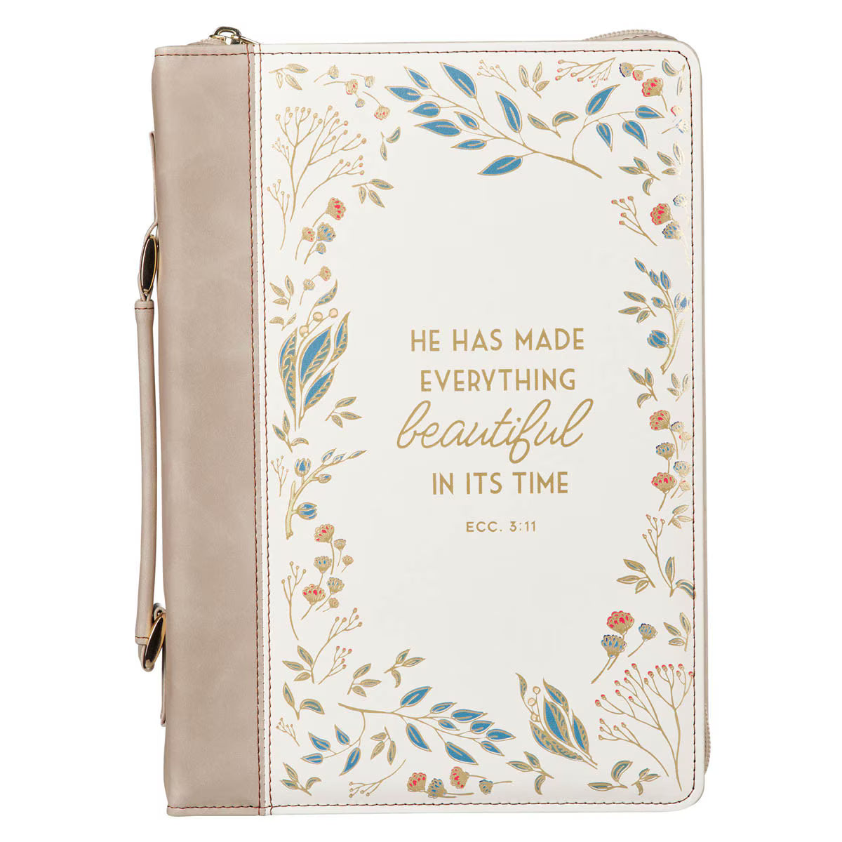 Everything Beautiful Taupe Faux Leather Bible Cover