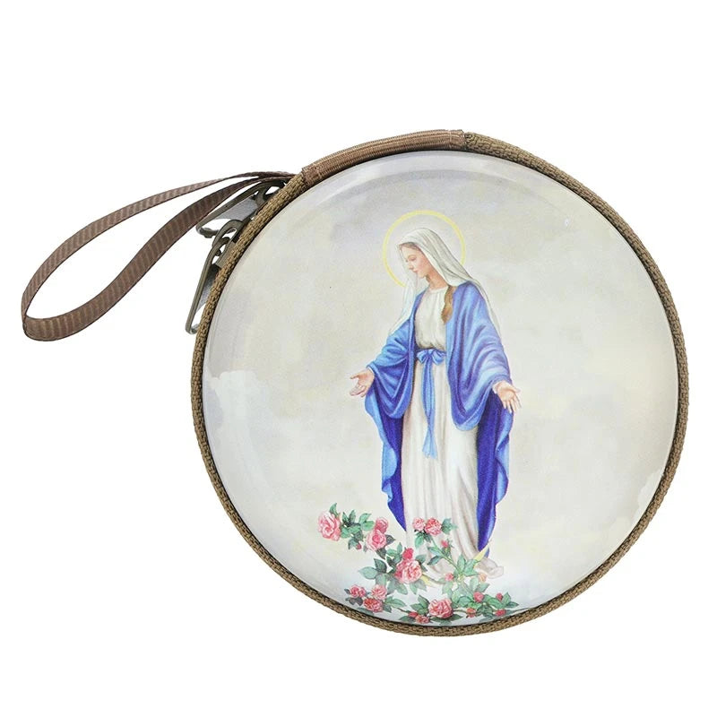 Round Nylon Zipper Rosary Case