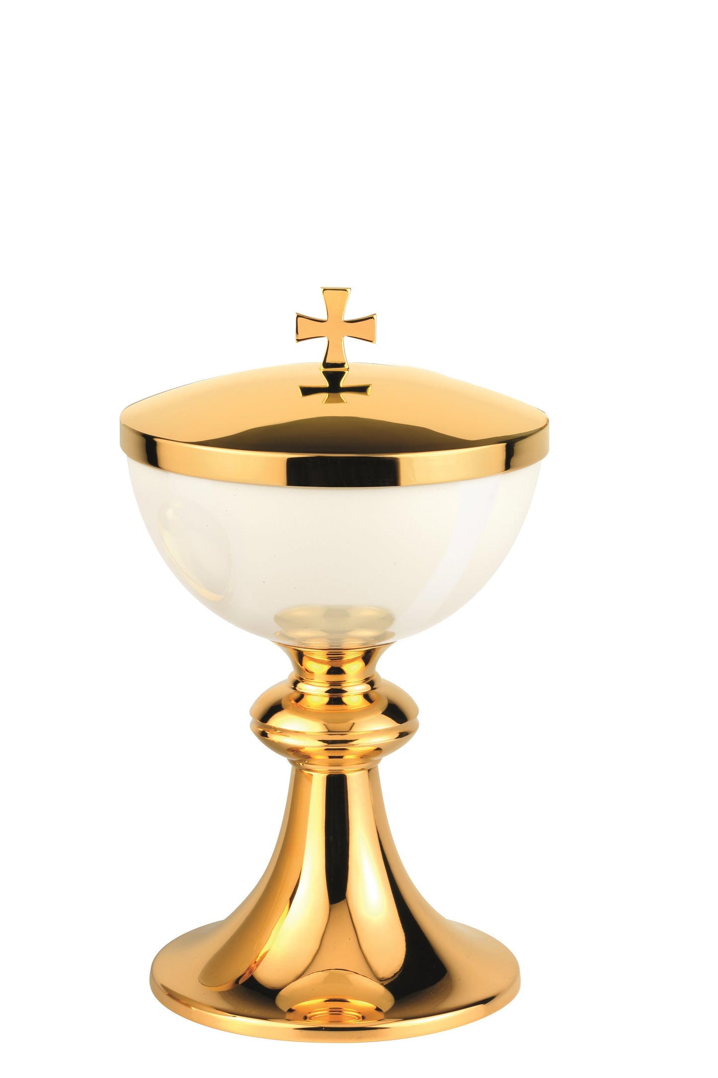 #5381 Ivory Enamel Traditional Covered Ciborium | 24K Gold-Plated