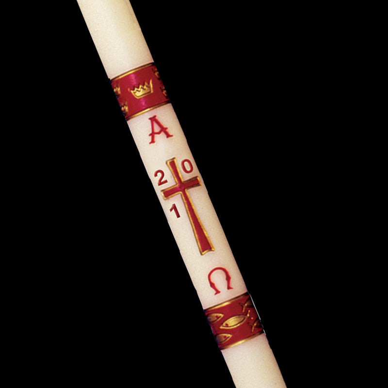 Gloria Burgundy Beeswax Paschal Candle | All Sizes