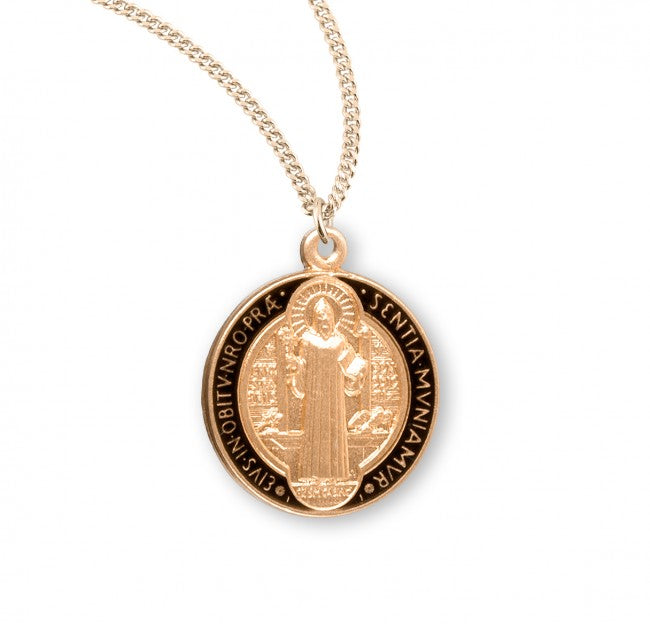 16kt Gold Over Sterling Round St. Benedict Jubilee Medal