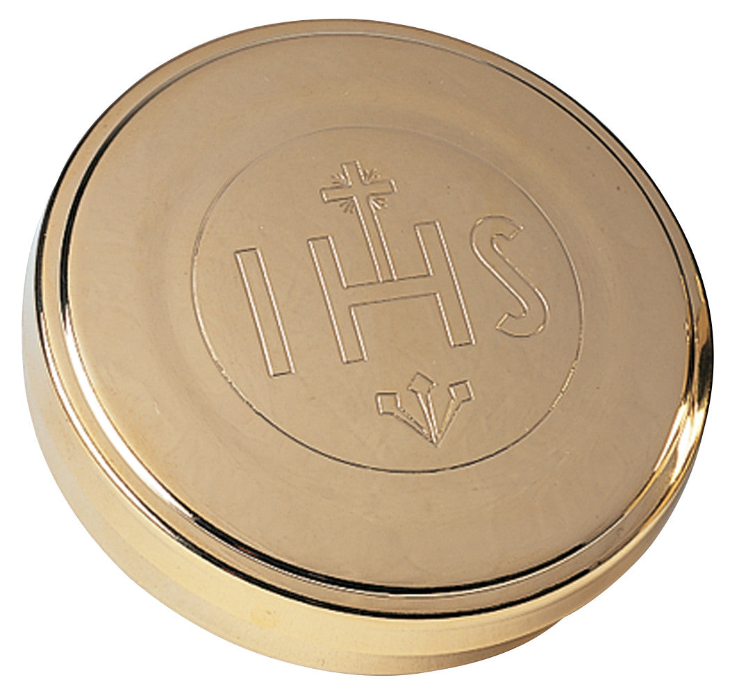 K87 IHS Engraved Hospital Host Box | 24K Gold-Plated | Holds 40 Hosts