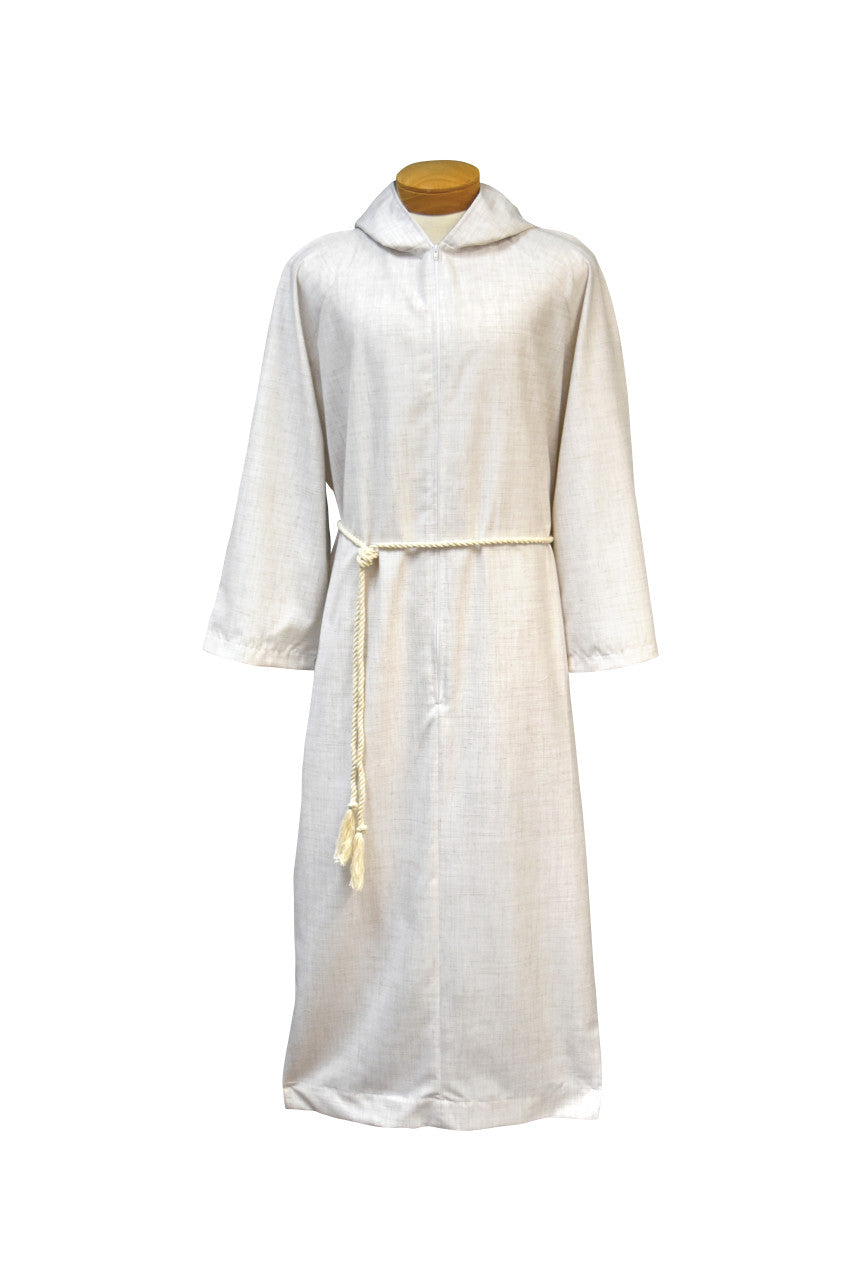 #555 Altar Server Alb with Capuche/Hood | Flax Poly/Rayon Blend | All Sizes