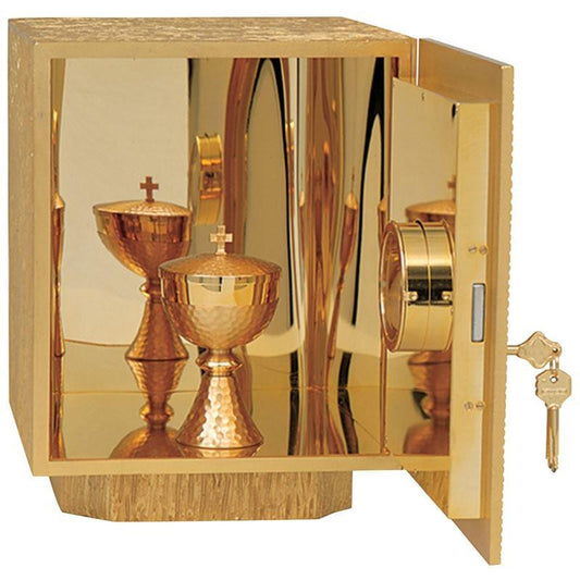 K659 Ruby Stone Altar Exposition Tabernacle | 24K Gold Plated