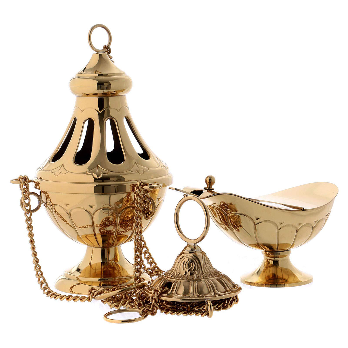 Baroque Brass Censer & Boat | Made in Spain