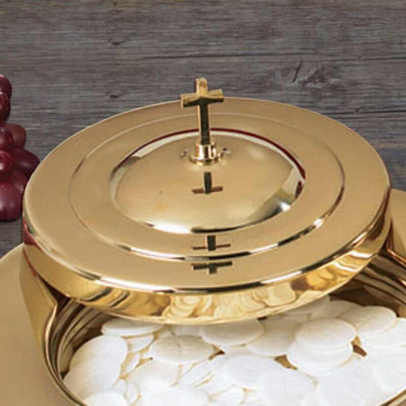 Brass Finish Stacking Bread Plate Cover