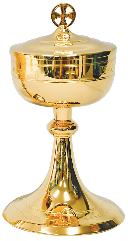 K975 Engraved Ciborium | Holds 400 Hosts | 24K Gold-Plated