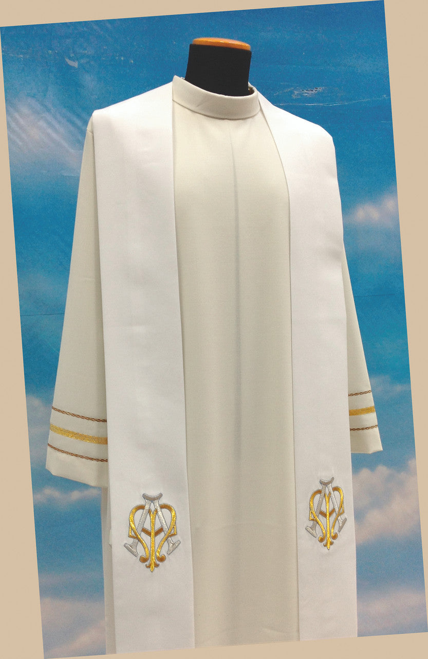 #514 Marian Symbol Overlay Stole | 100% Poly