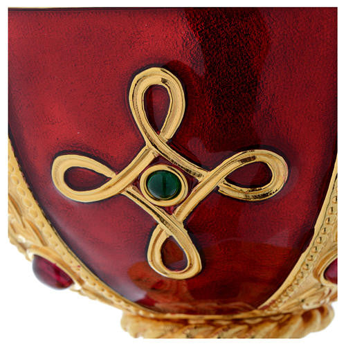 #2372 "The Visigoth" Gold Plated Enameled Chalice & Scale Paten