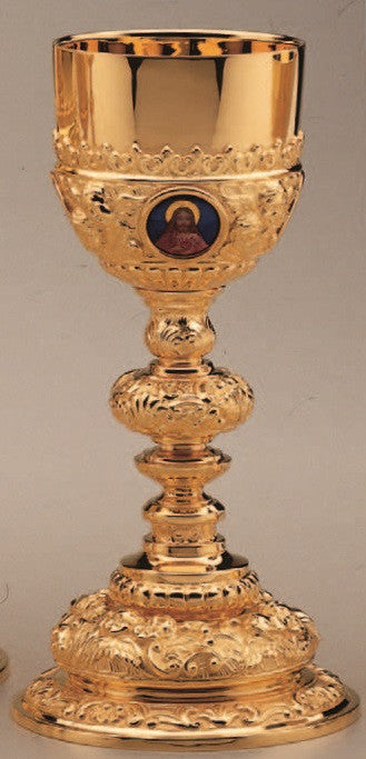 #2502 Repoussé-Style Sterling Silver Chalice & Scale Paten