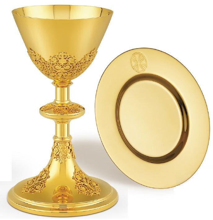 12" Ornate Traditional Covered Ciborium | 24K Gold Plated | Made in Poland