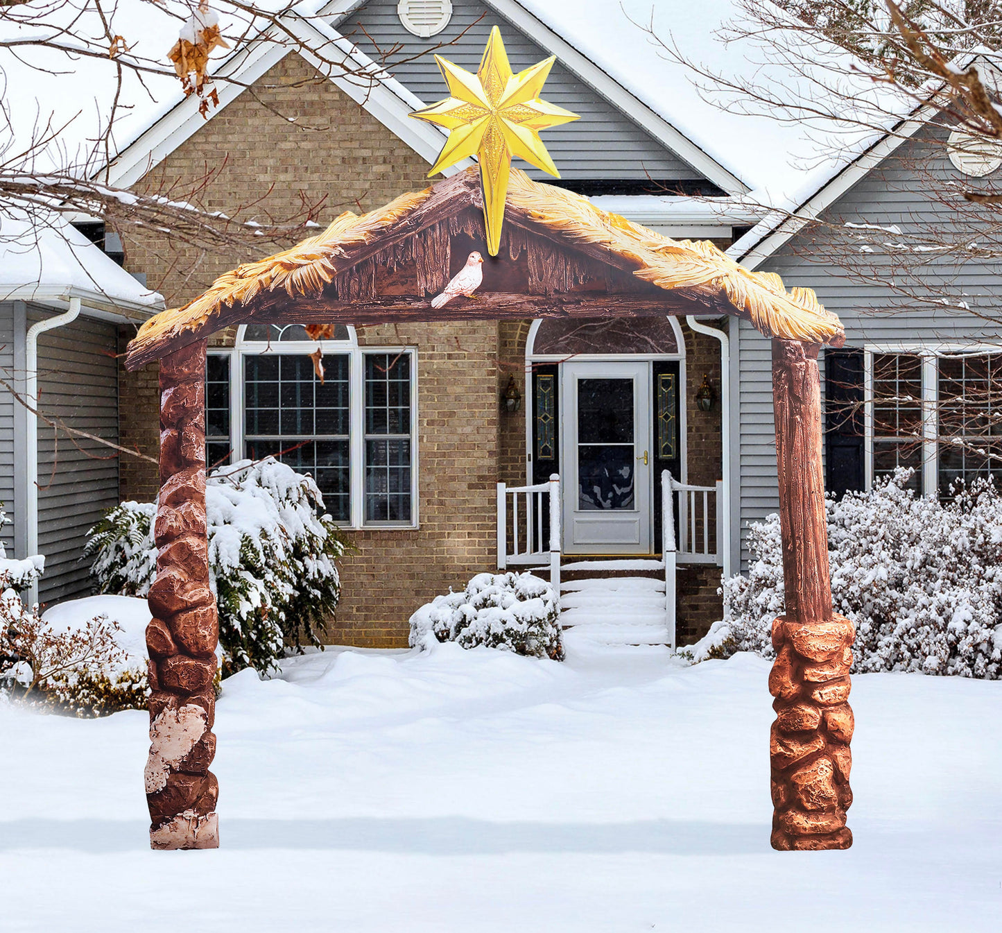 The Real Life Outdoor Nativity Stable | Slim Metal | Easy Setup & Storage
