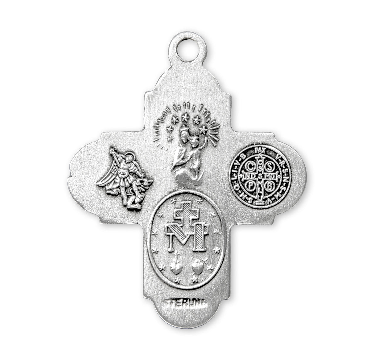 Saint Benedict Sterling Silver Four Way Medal
