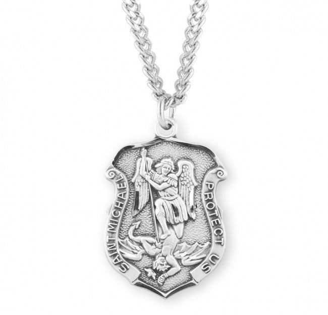 Sterling Silver Large St Michael Shield