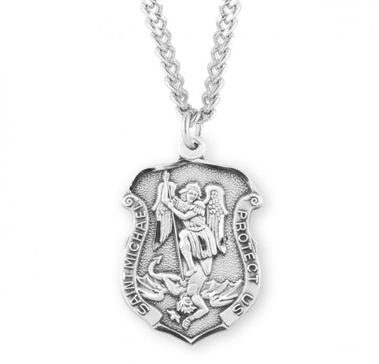 Sterling Silver Large St Michael Shield